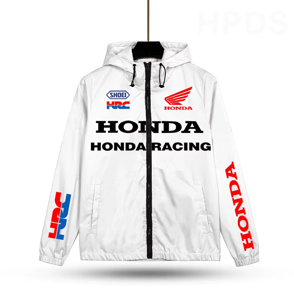 Men'S Autumn  Outdoor Racing Motorcycle Jacket with Hood - Casual Business Full-Zip Coat